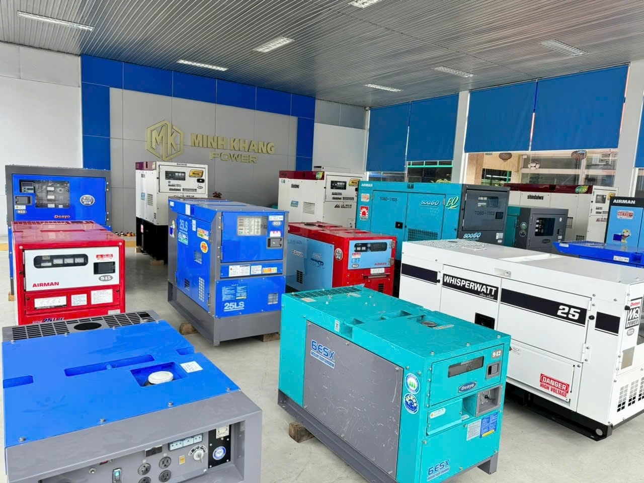 Không gian trưng bày máy phát điện Minh Khang Power